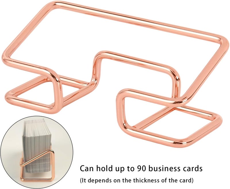 DMFLY Metal Business Card Holder for Desk, Cute Card Display Stand, Compatible with Various Countertops, Rose Gold - Image 2